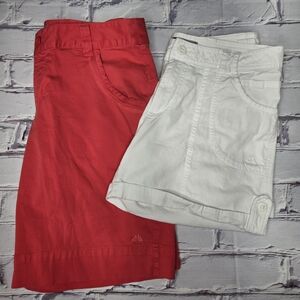 Lot Of 2 Nike ACG Shorts Women Sz‎ 6 Red White Bermuda & Short Casual Hiking Fun